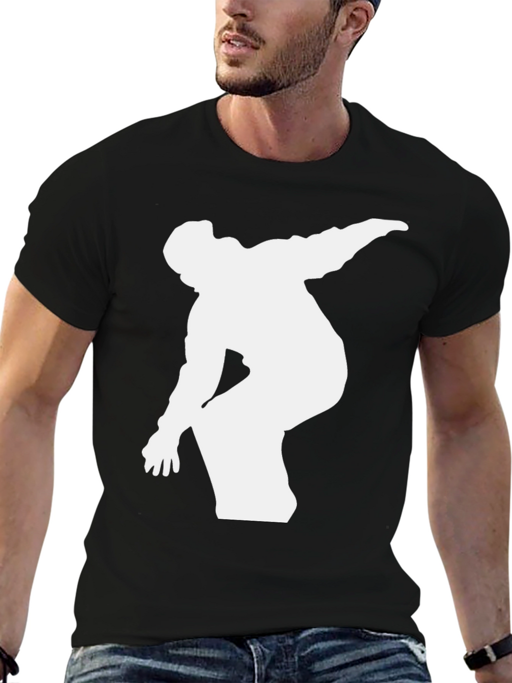 Snowboarder Graphic Tee - Black Cotton T-Shirt