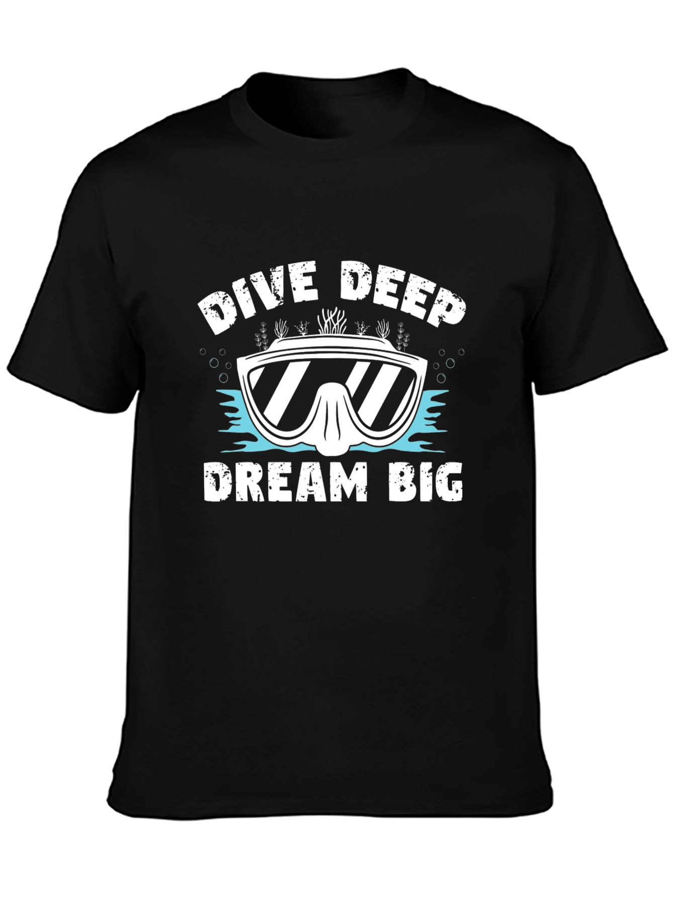 Dive Deep Dream Big Graphic Tee - Black