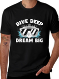 Dive Deep Dream Big Graphic Tee - Black