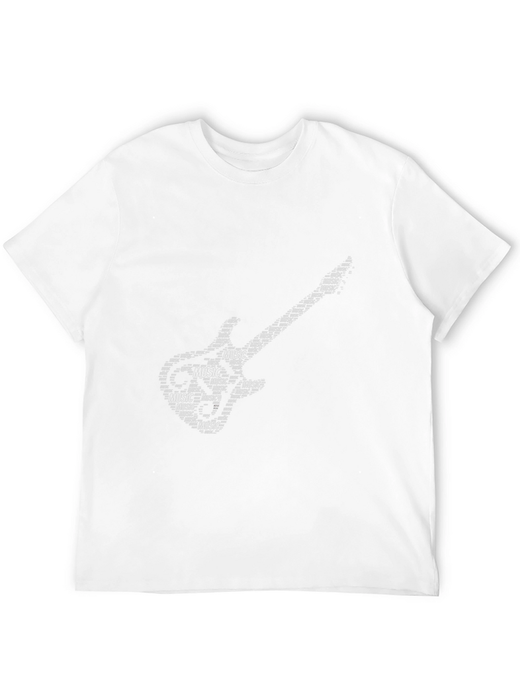 Black Music Guitar Word Art T-Shirt