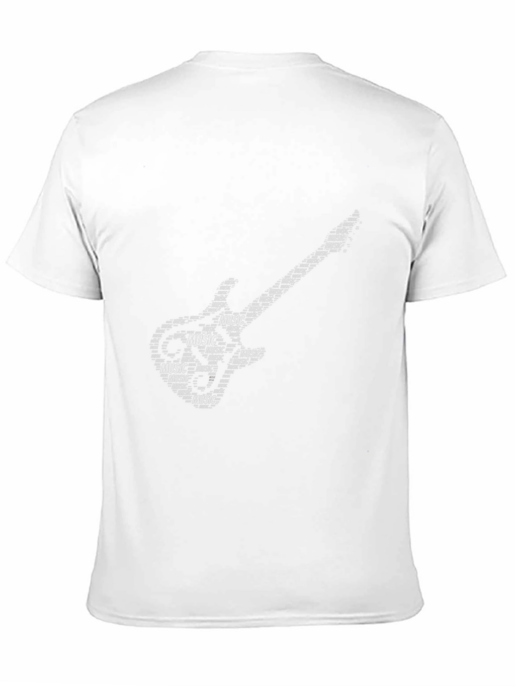 Black Music Guitar Word Art T-Shirt