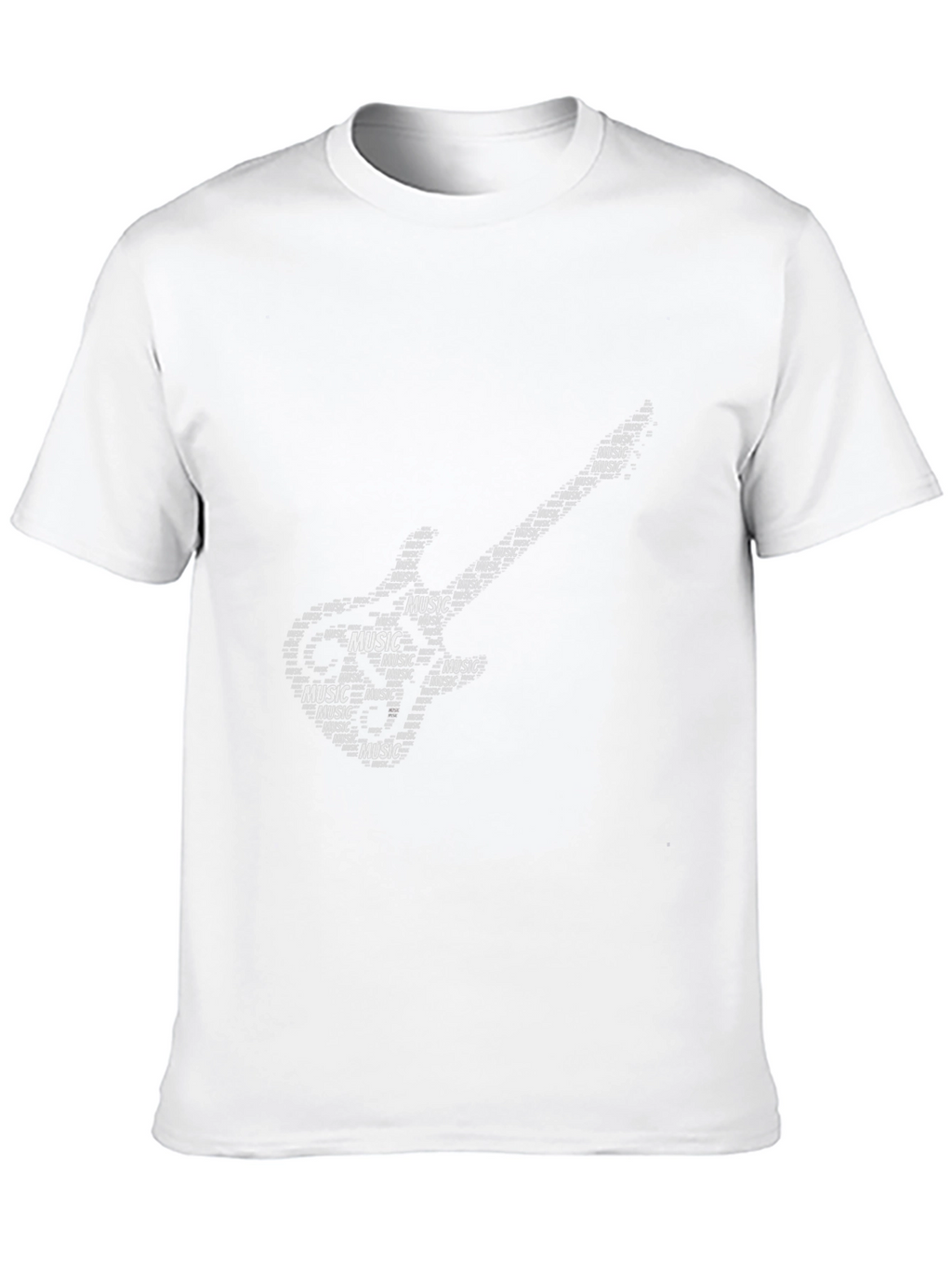 Black Music Guitar Word Art T-Shirt