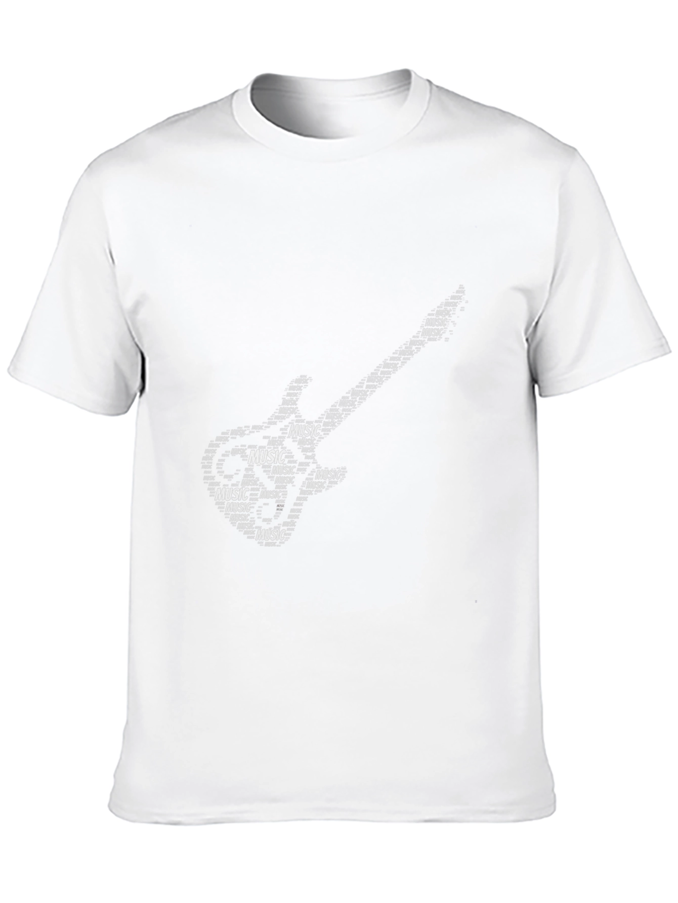 Black Music Guitar Word Art T-Shirt