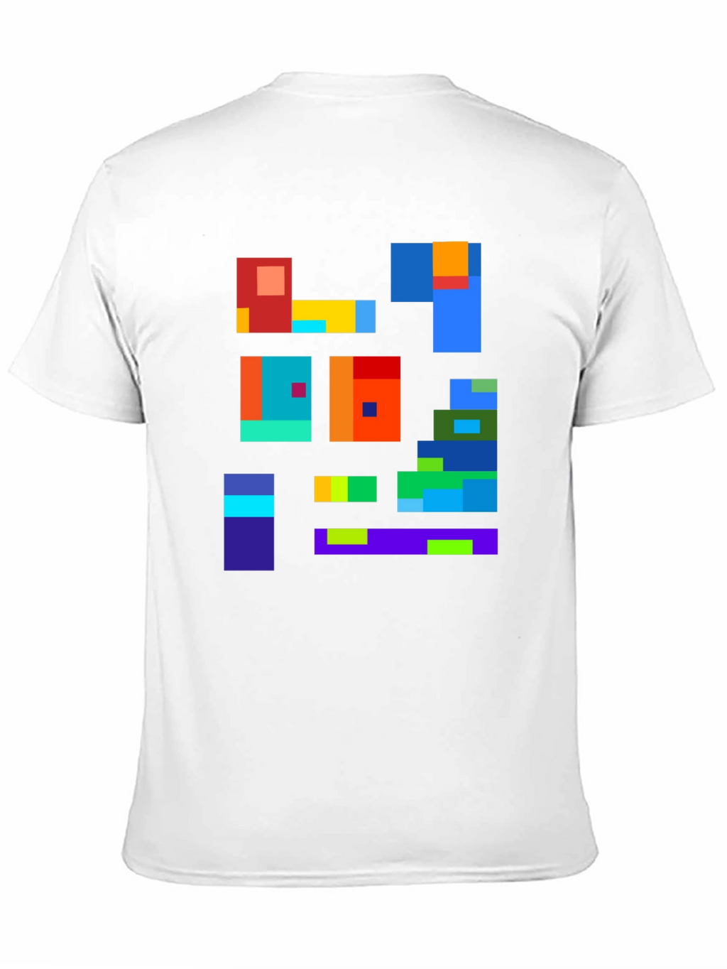 Abstract Block Design Black T-Shirt