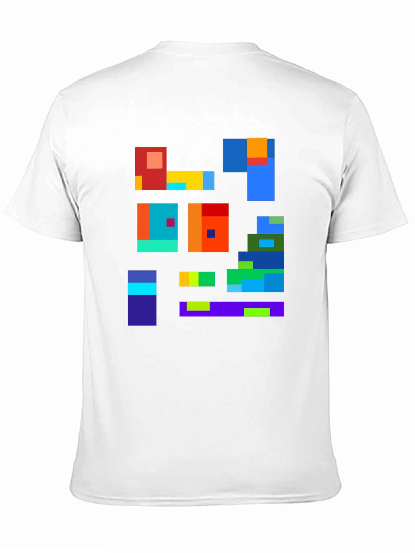 Abstract Block Design Black T-Shirt