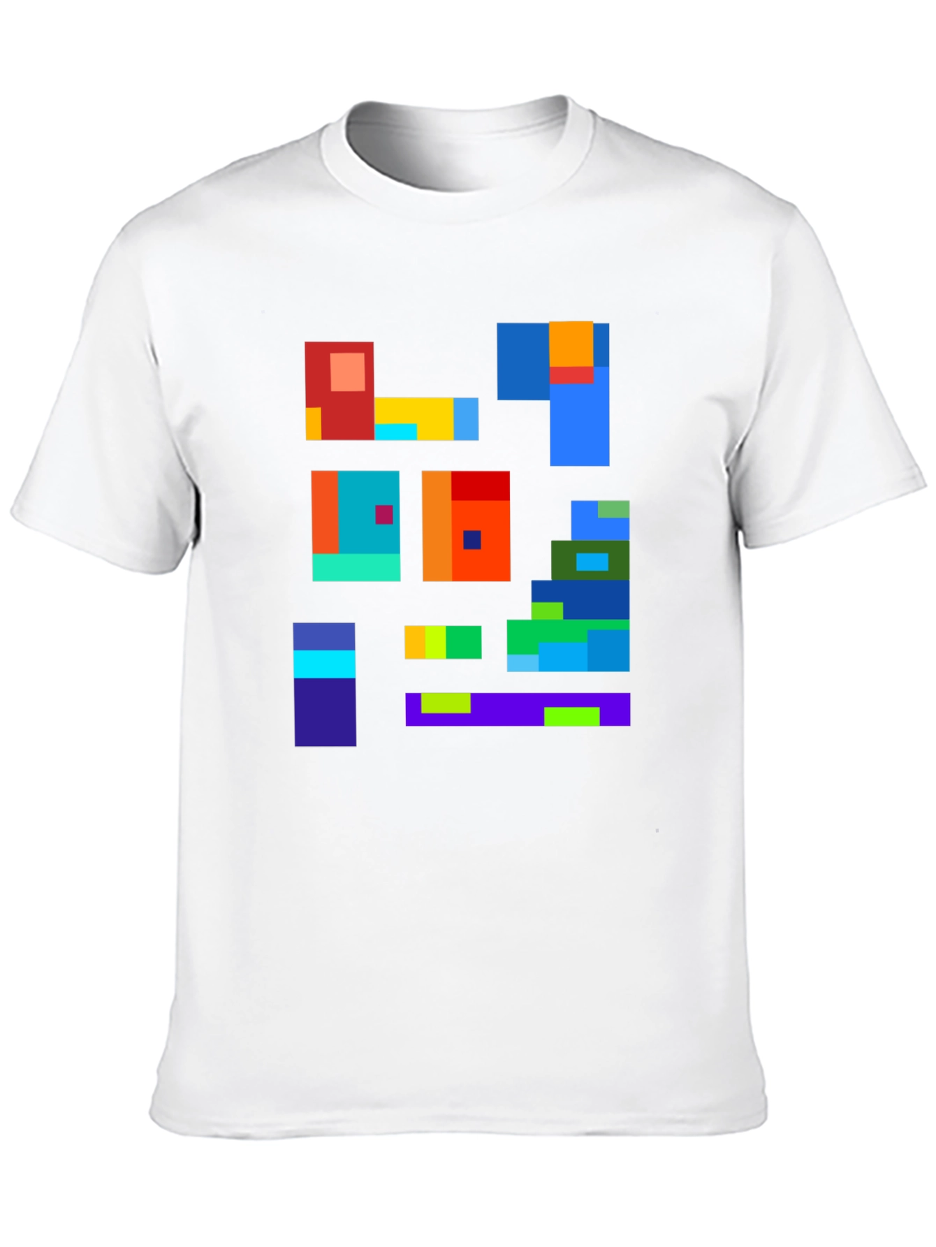 Abstract Block Design Black T-Shirt