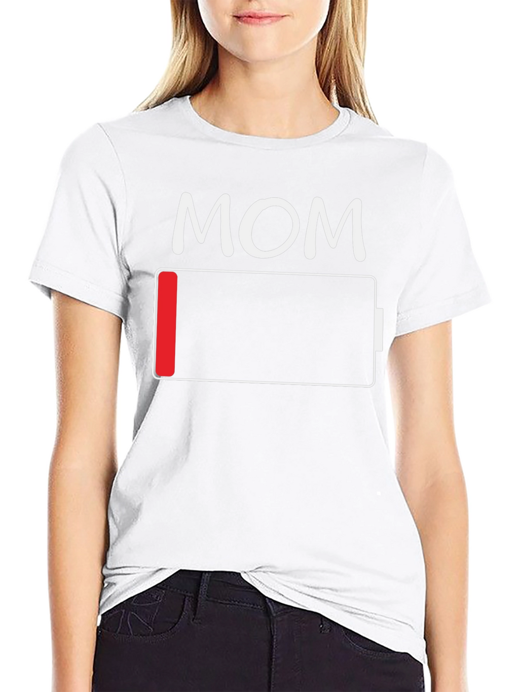 Mom Low Battery Funny T-Shirt