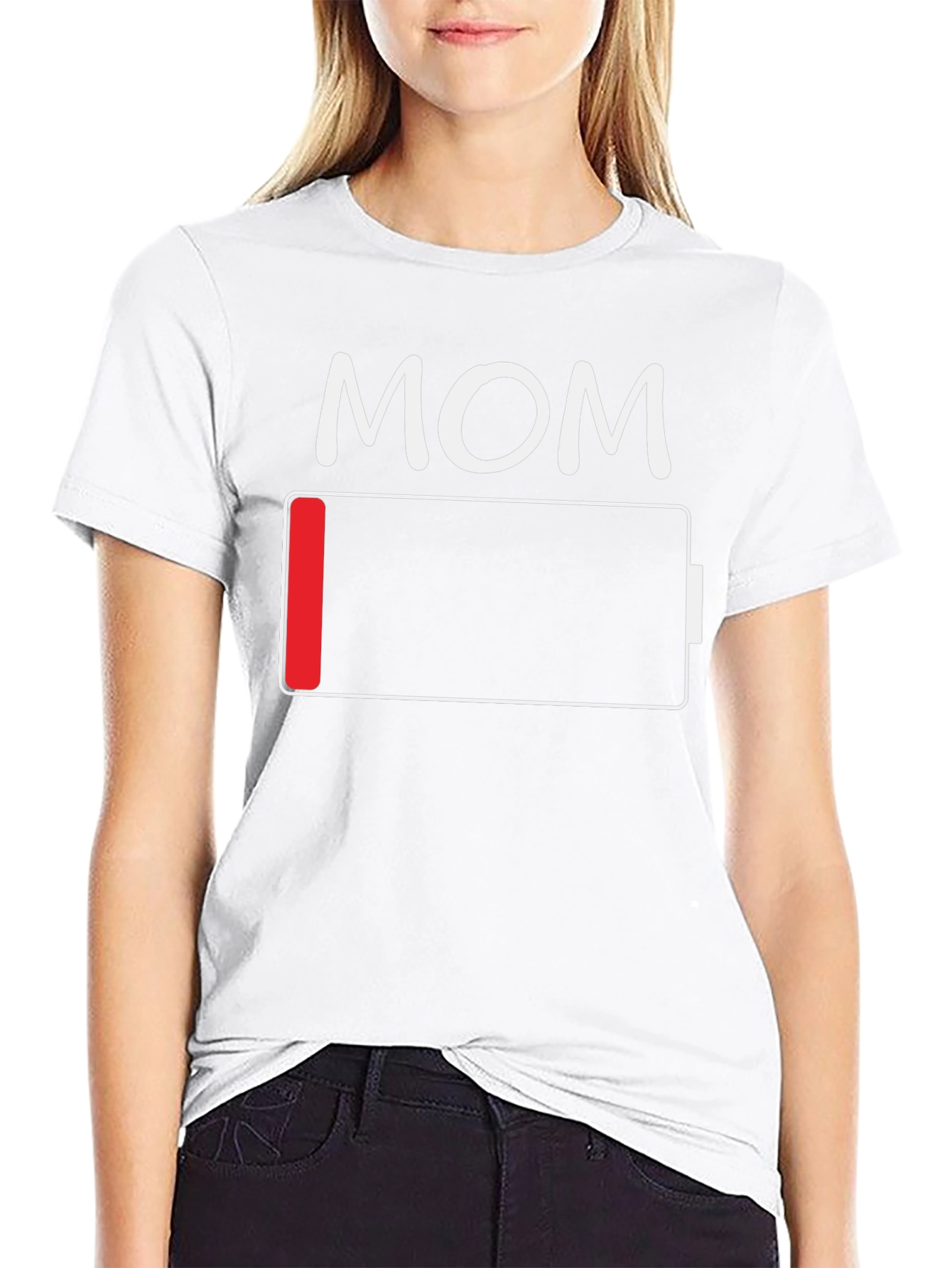 Mom Low Battery Funny T-Shirt