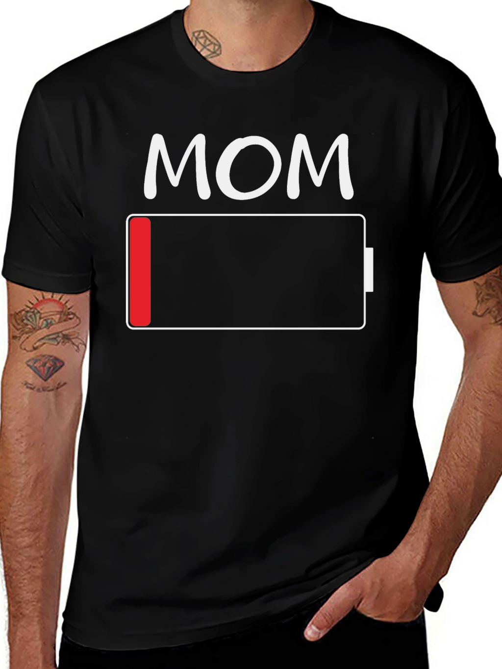 Mom Low Battery Funny T-Shirt