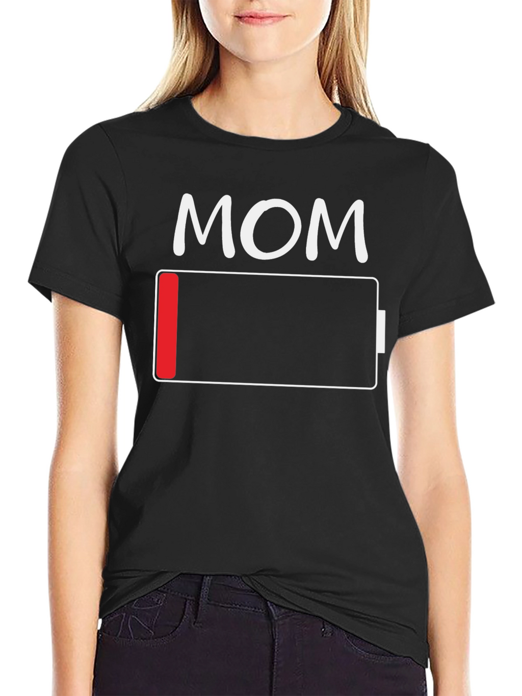 Mom Low Battery Funny T-Shirt