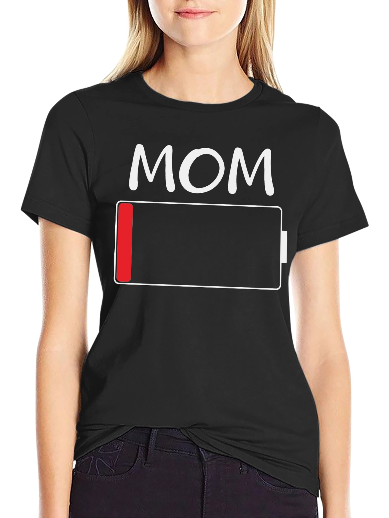Mom Low Battery Funny T-Shirt