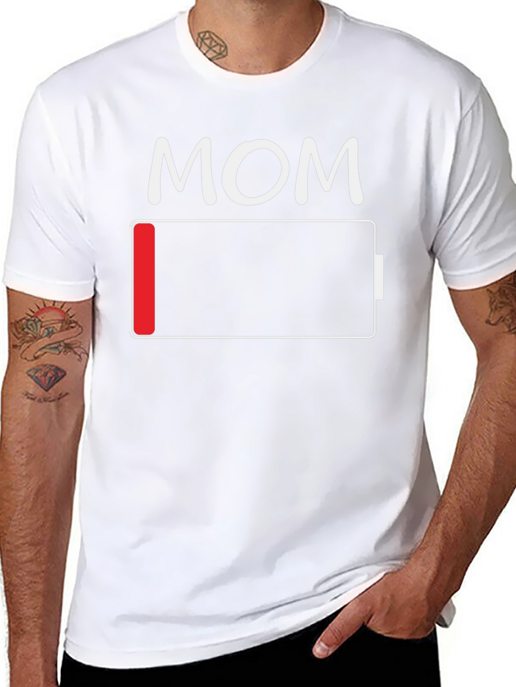 Mom Low Battery Funny T-Shirt