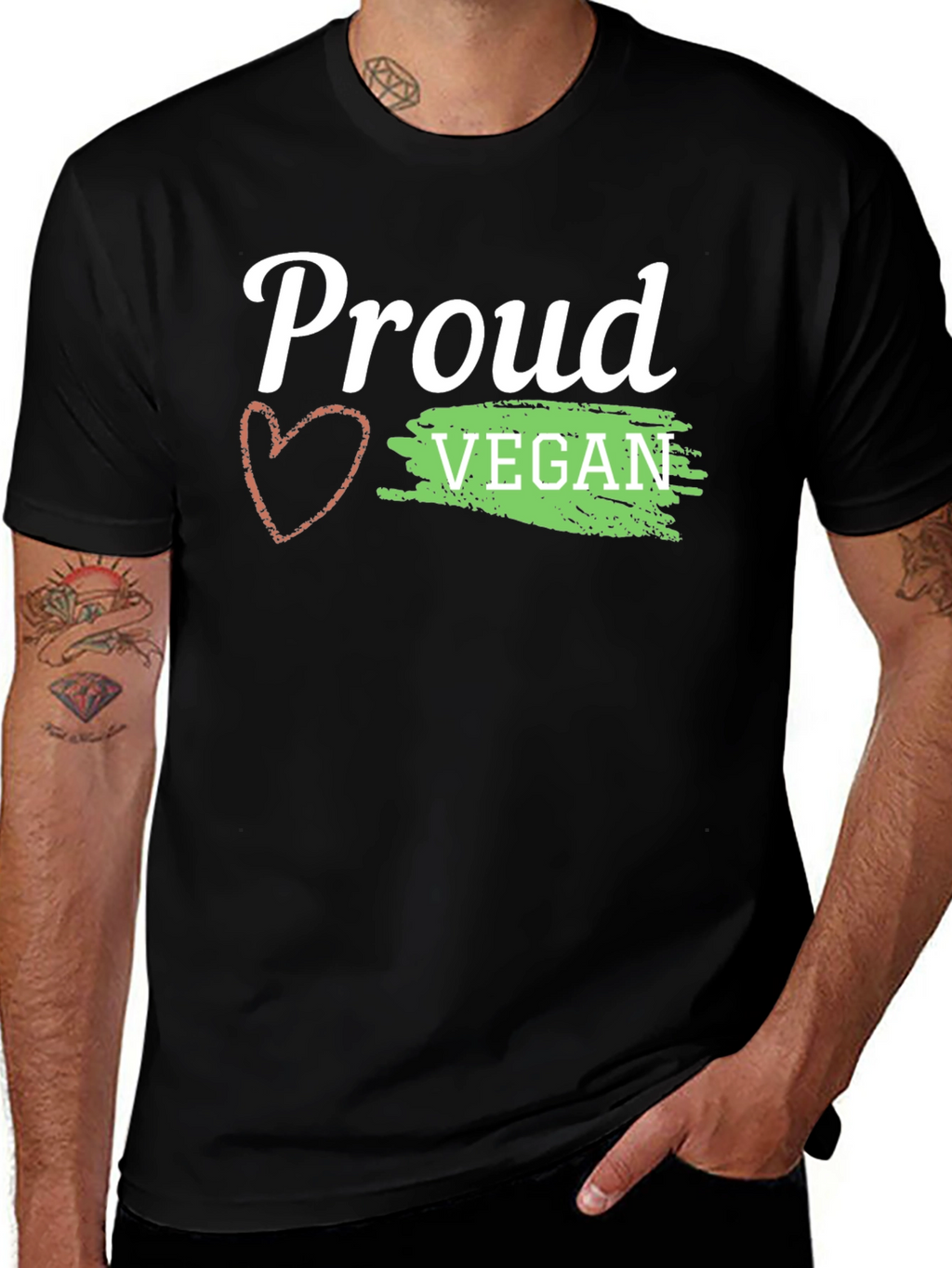 Proud Vegan Graphic Tee - Black