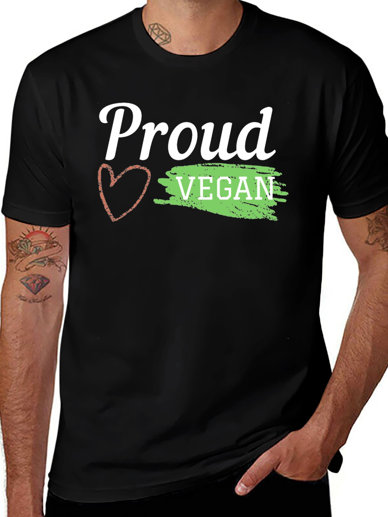 Proud Vegan Graphic Tee - Black