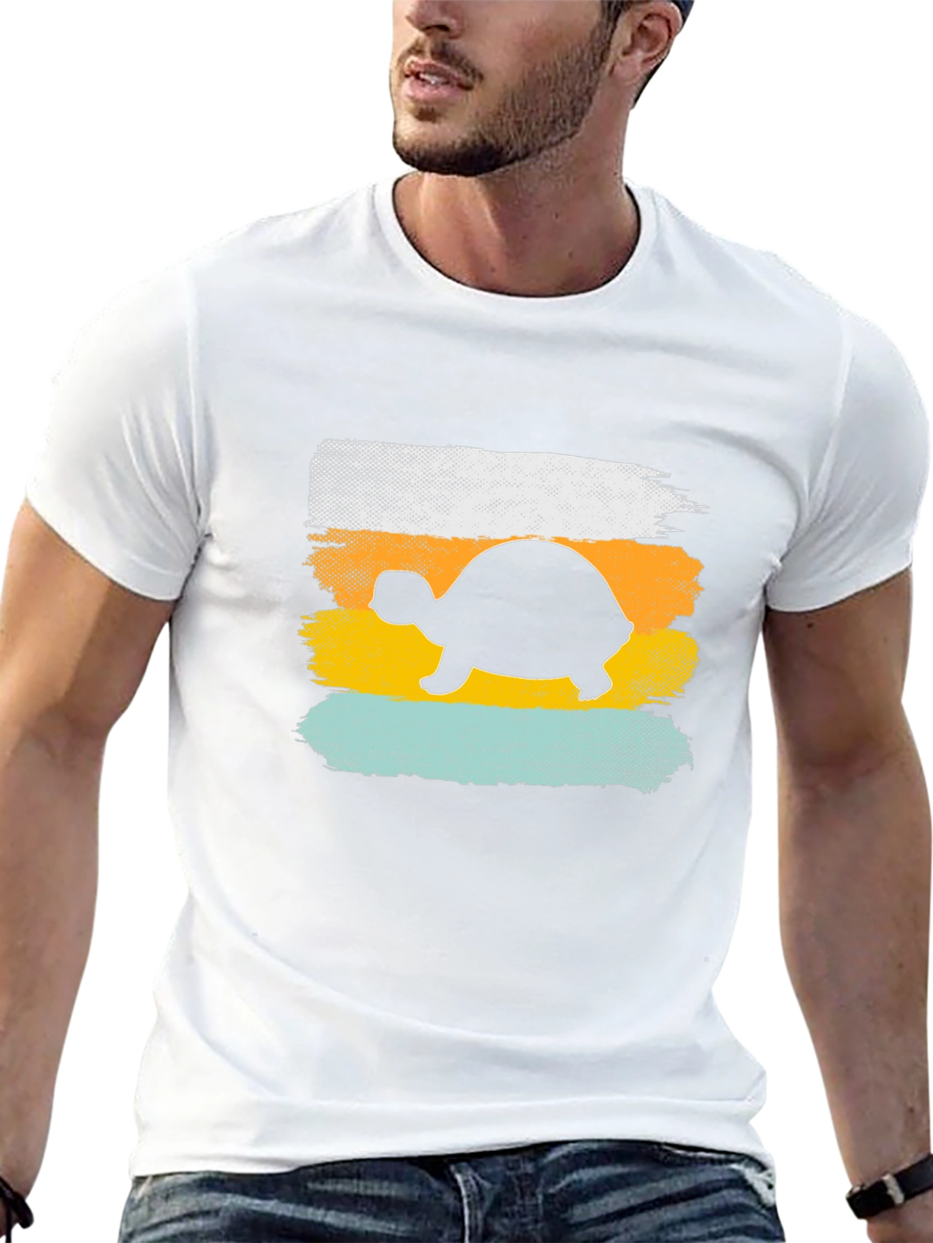 Turtle Silhouette Graphic Tee - Retro Style