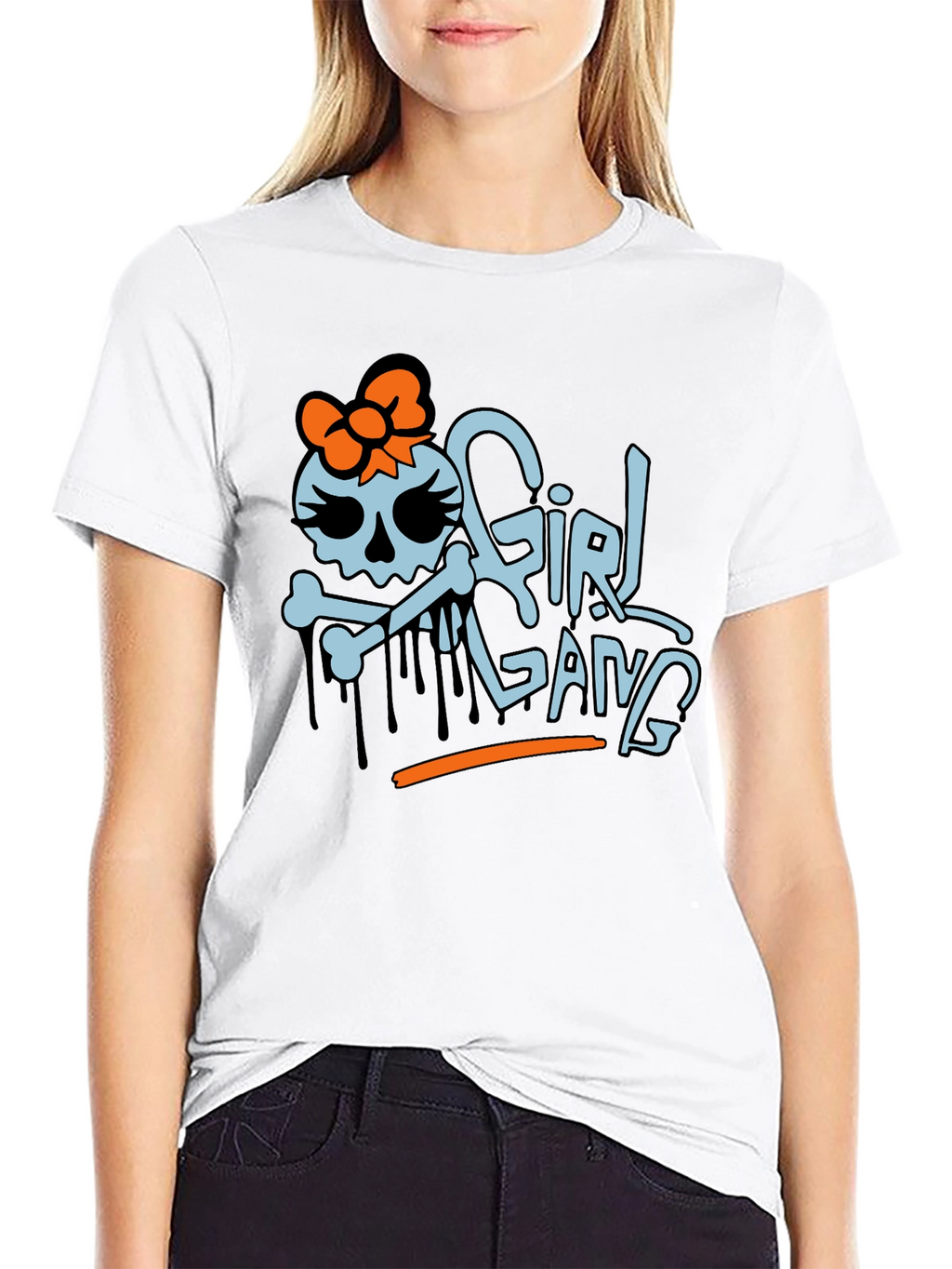Girl Gang Graphic T-Shirt - Trendy Skull Design