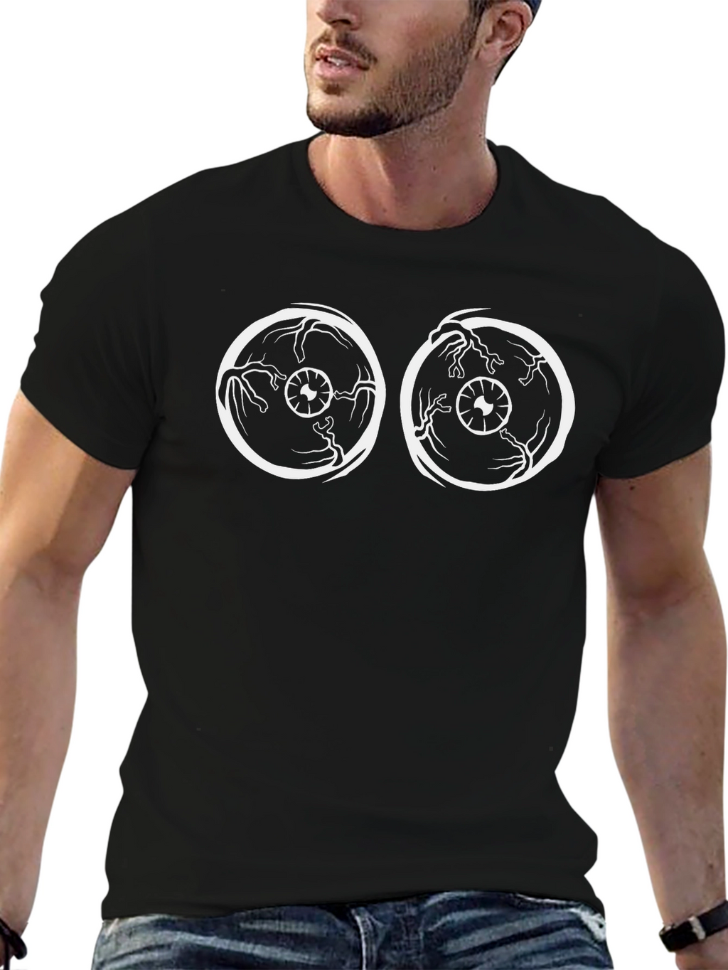 Eye See You Graphic Tee - Black Cotton T-Shirt