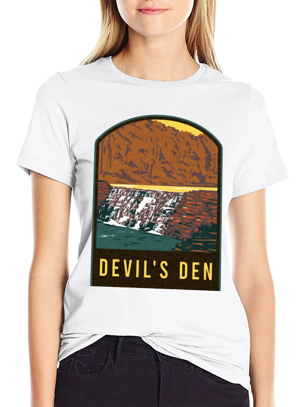 Devils Den Waterfall Graphic Tee - Black