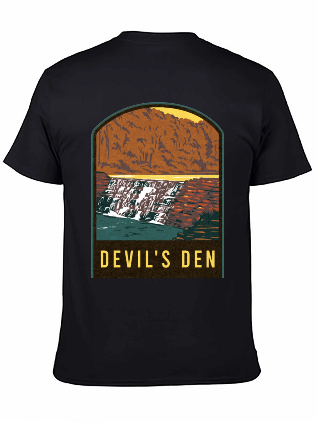 Devils Den Waterfall Graphic Tee - Black