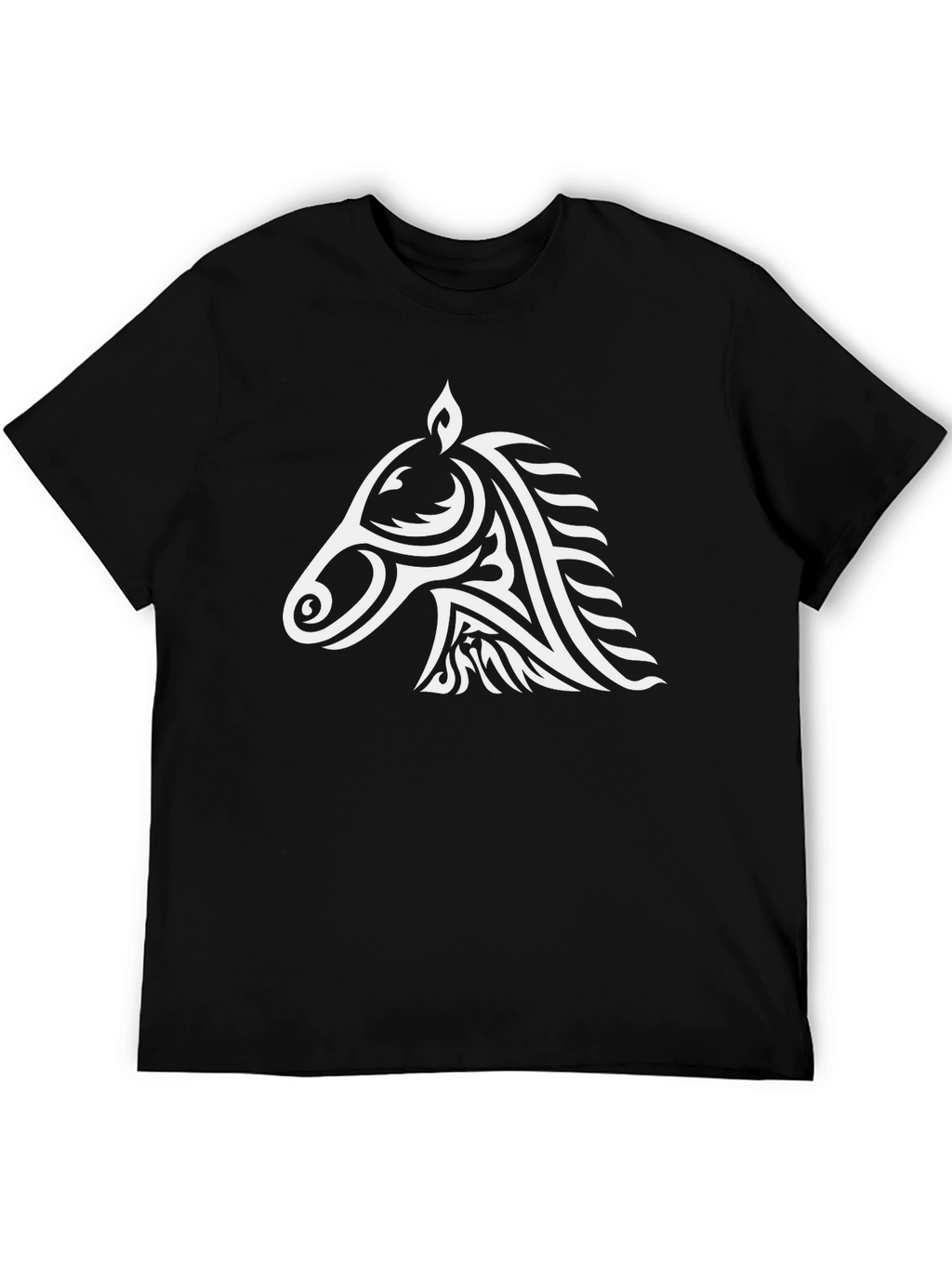 Tribal Horse Graphic Tee - Cool Black T-Shirt