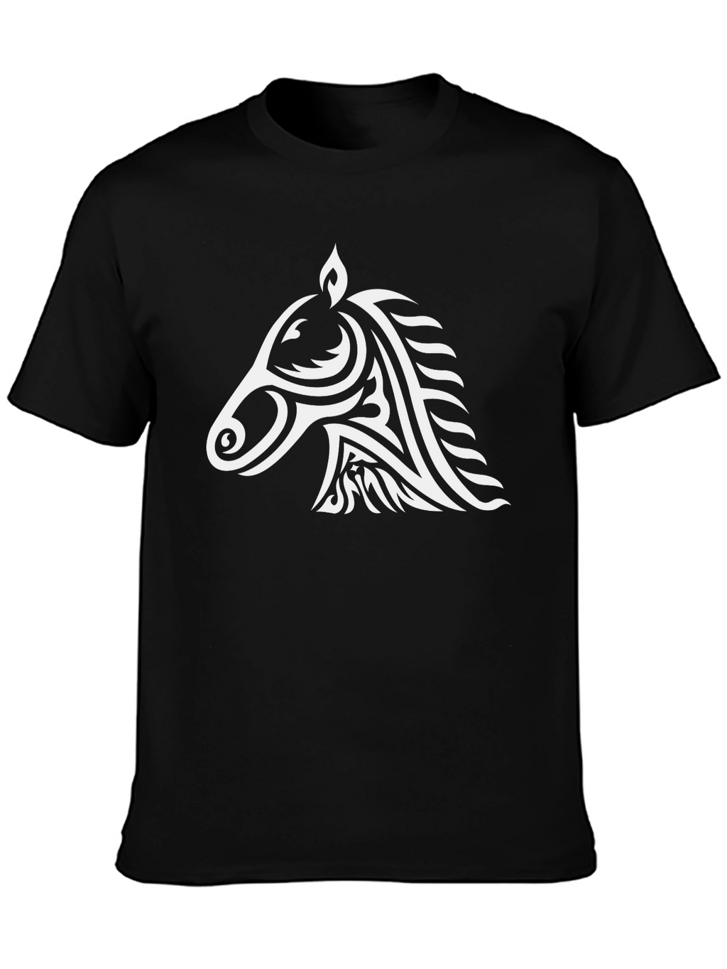 Tribal Horse Graphic Tee - Cool Black T-Shirt