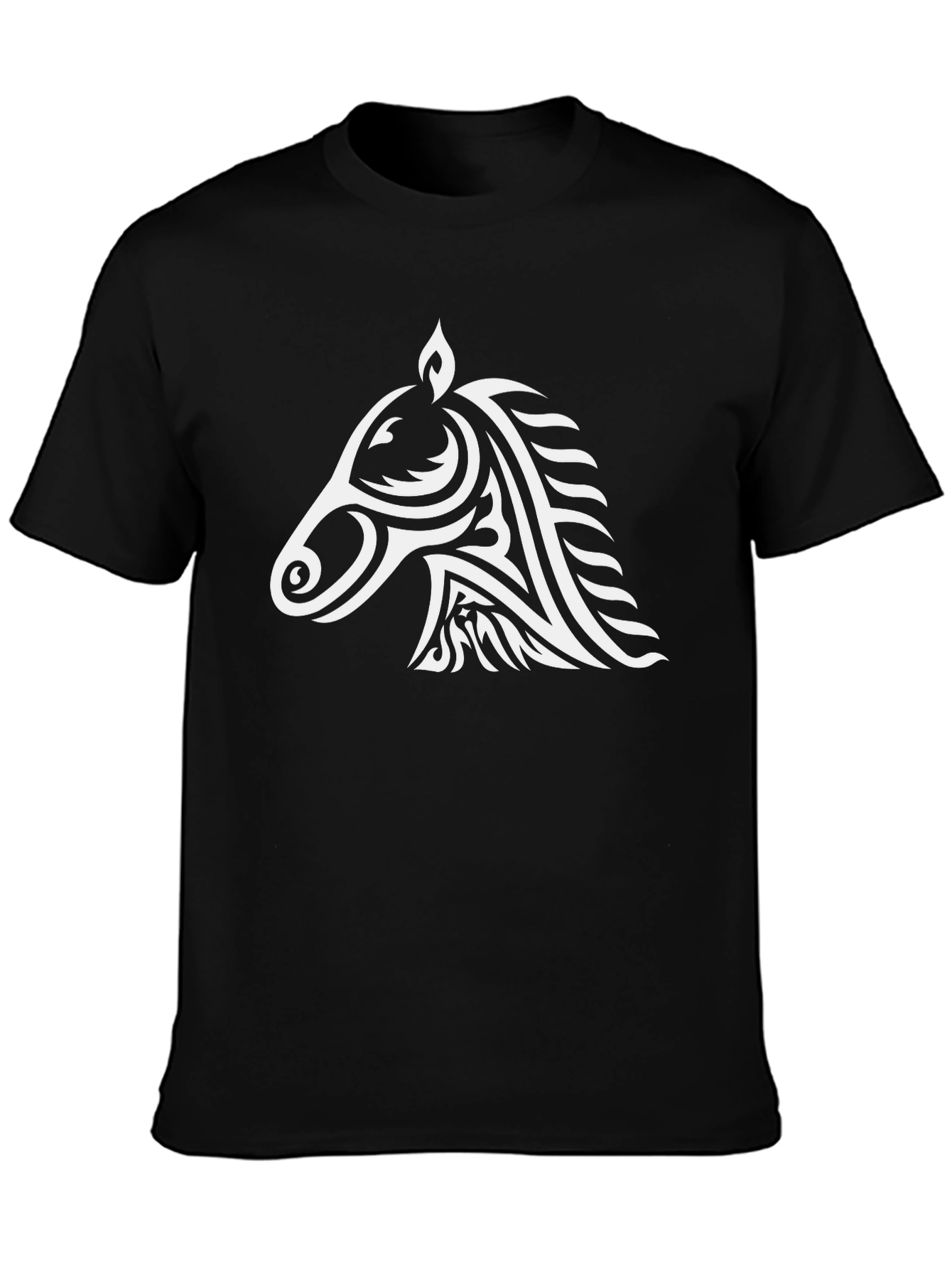 Tribal Horse Graphic Tee - Cool Black T-Shirt