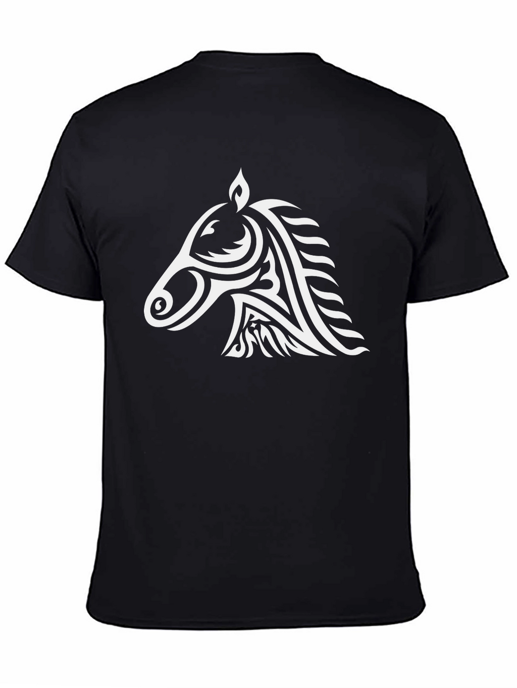 Tribal Horse Graphic Tee - Cool Black T-Shirt