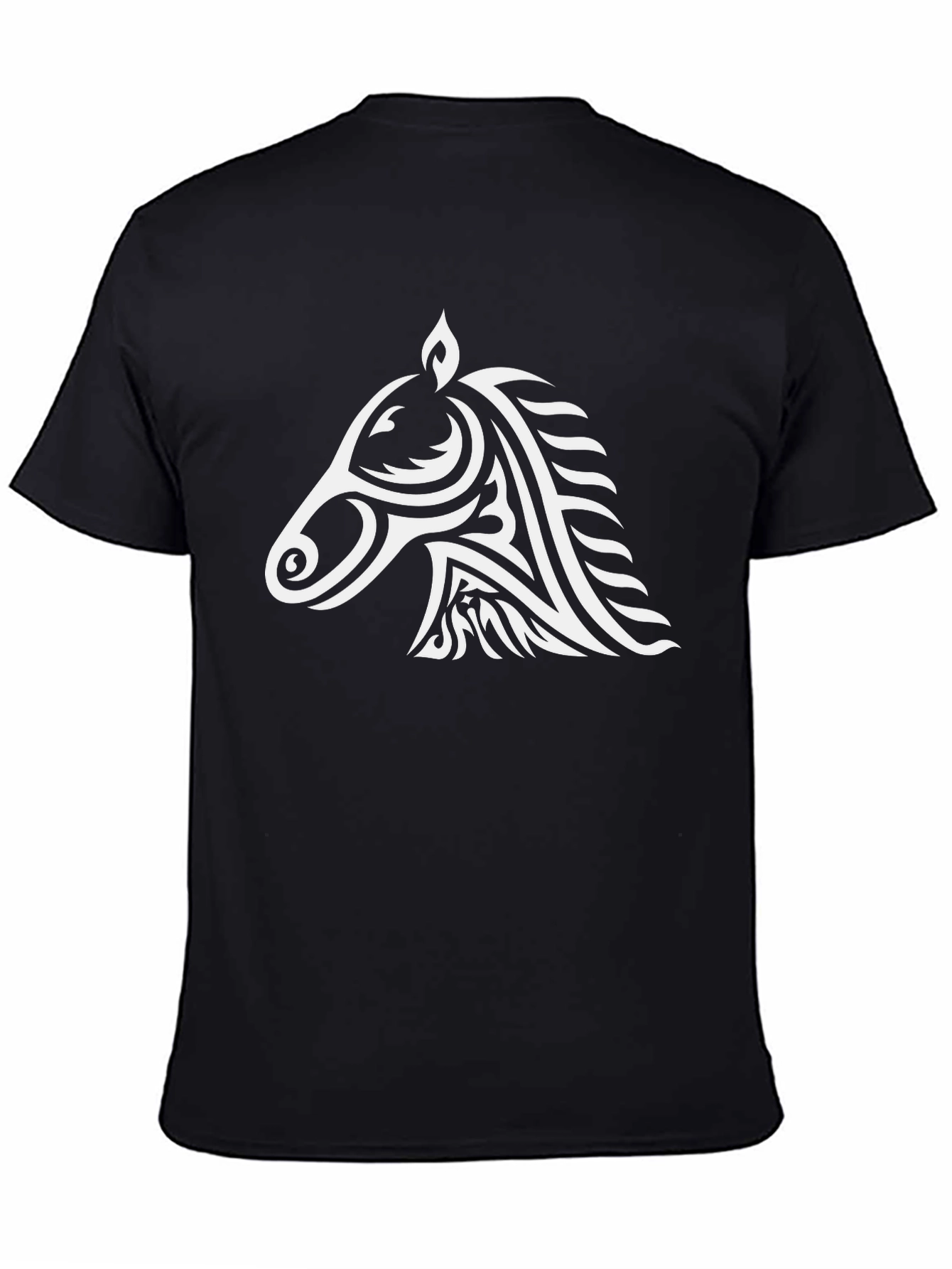 Tribal Horse Graphic Tee - Cool Black T-Shirt