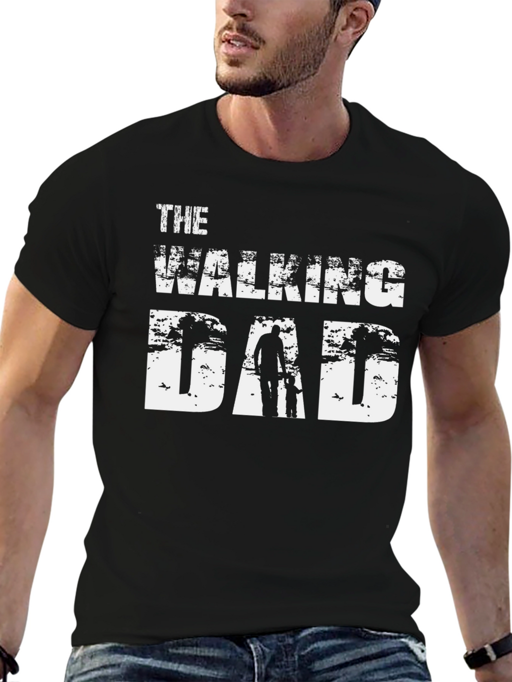 The Walking Dad Black Graphic Tee