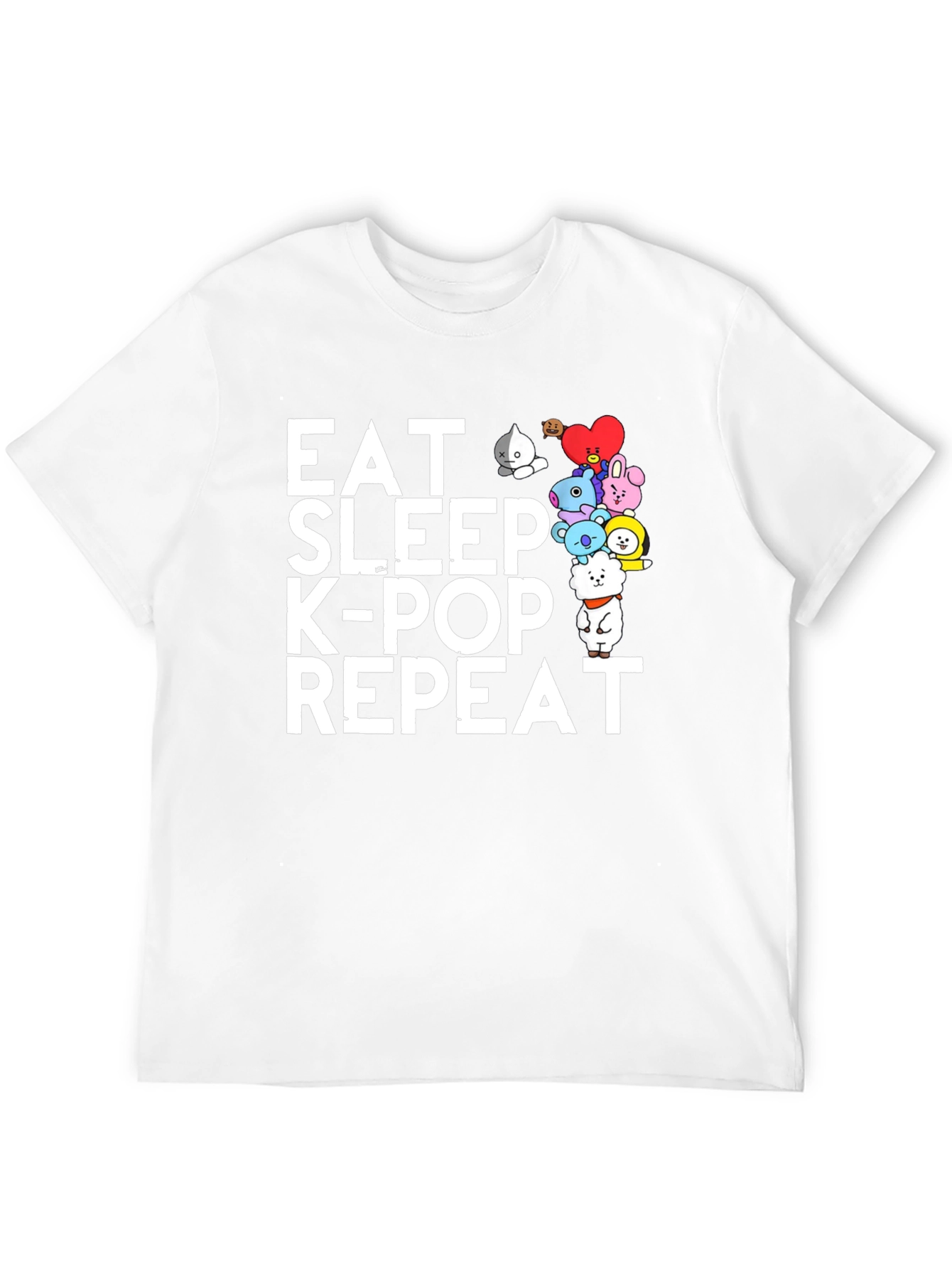 Eat Sleep K-Pop Repeat Black Graphic Tee