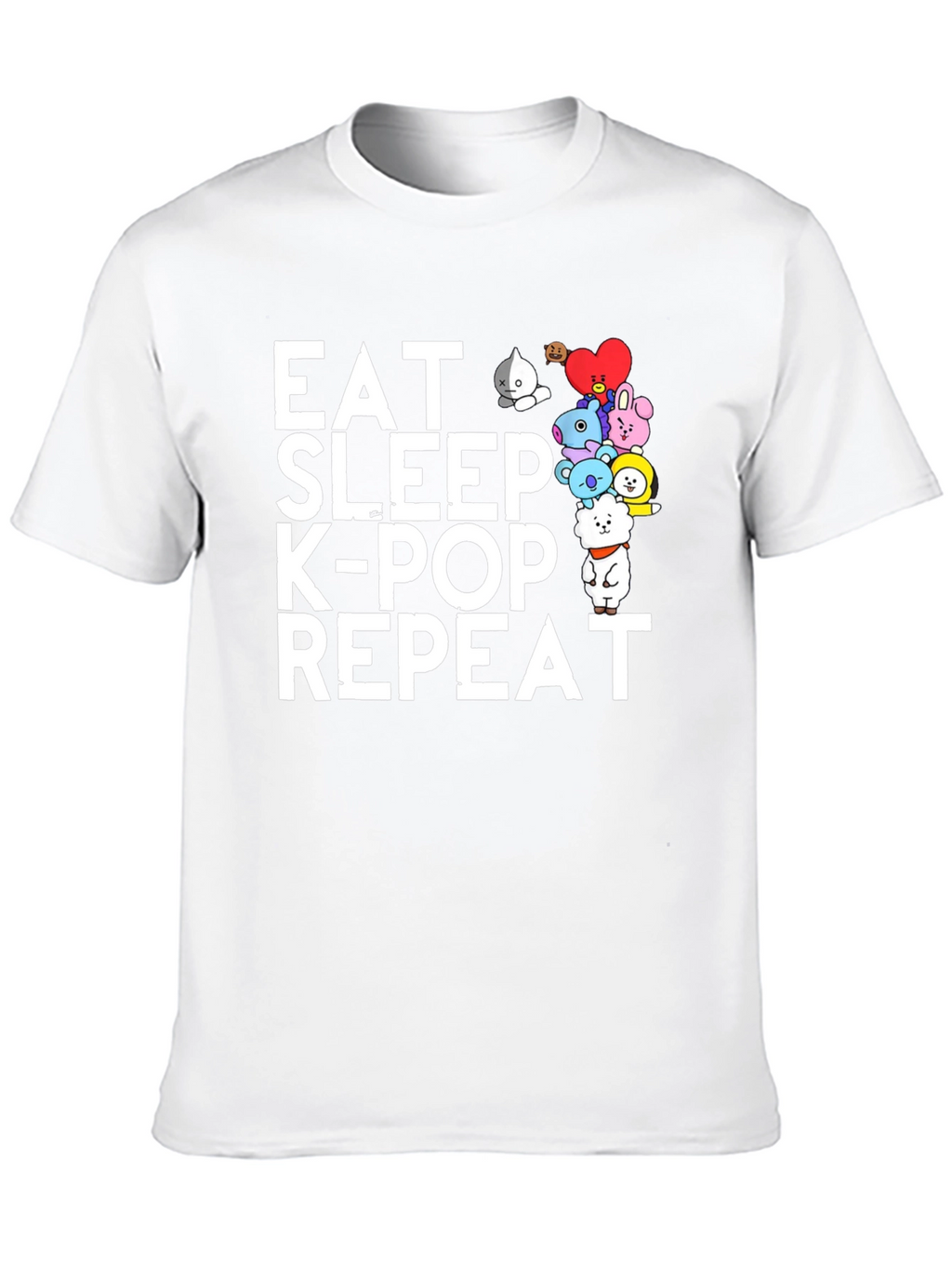 Eat Sleep K-Pop Repeat Black Graphic Tee