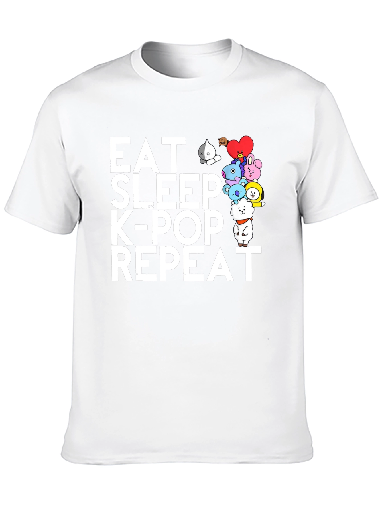 Eat Sleep K-Pop Repeat Black Graphic Tee