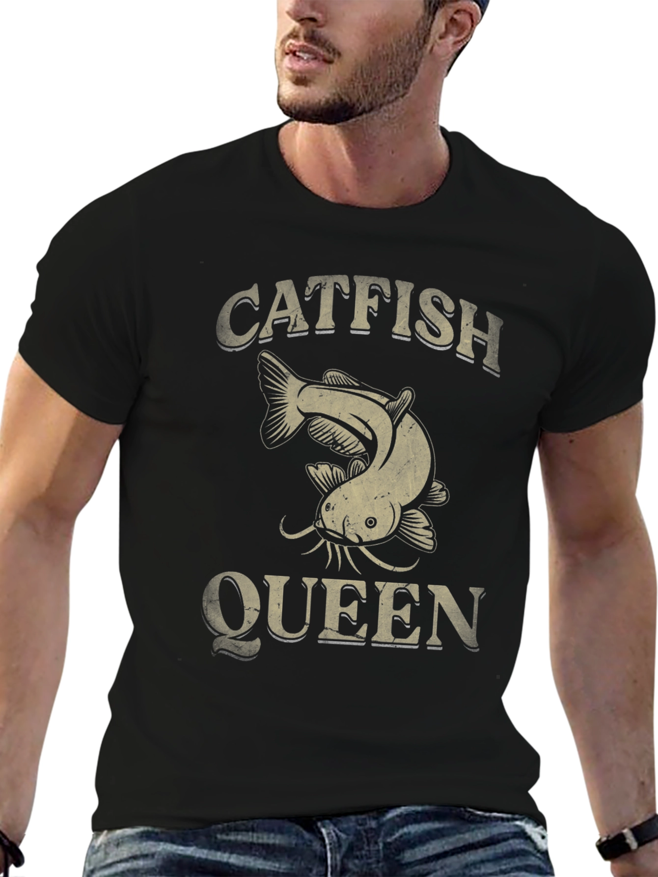 Catfish Queen Graphic T-Shirt - Fishing Lover Tee
