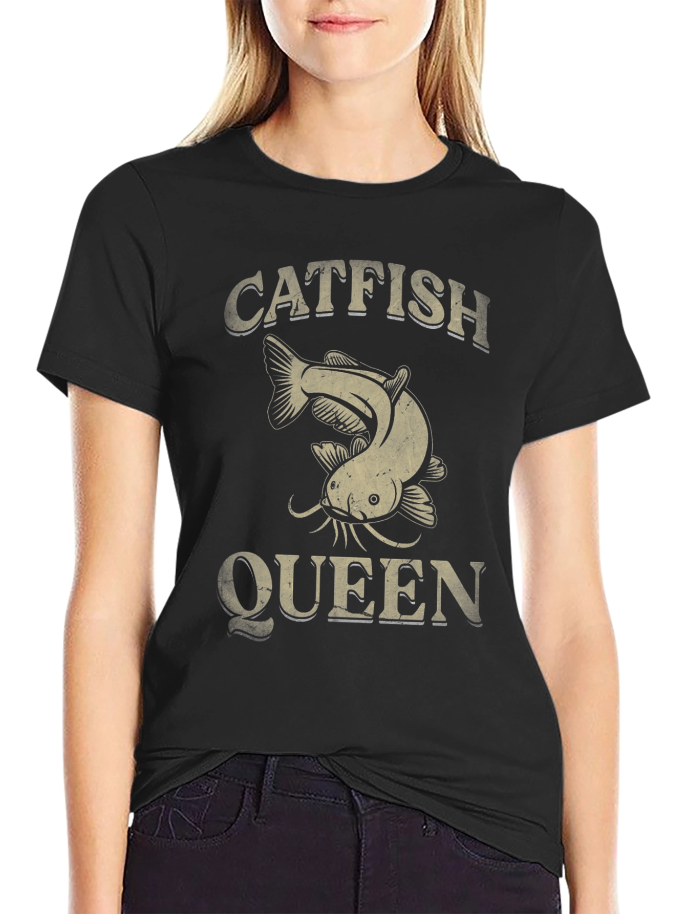 Catfish Queen Graphic T-Shirt - Fishing Lover Tee