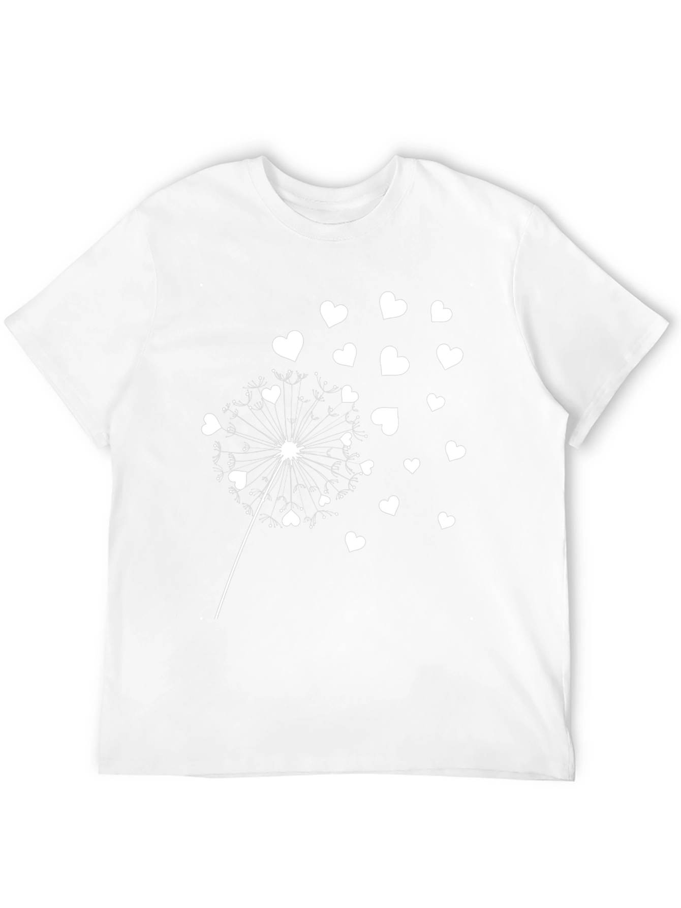 Heart Dandelion Graphic Tee - Stylish Black T-Shirt