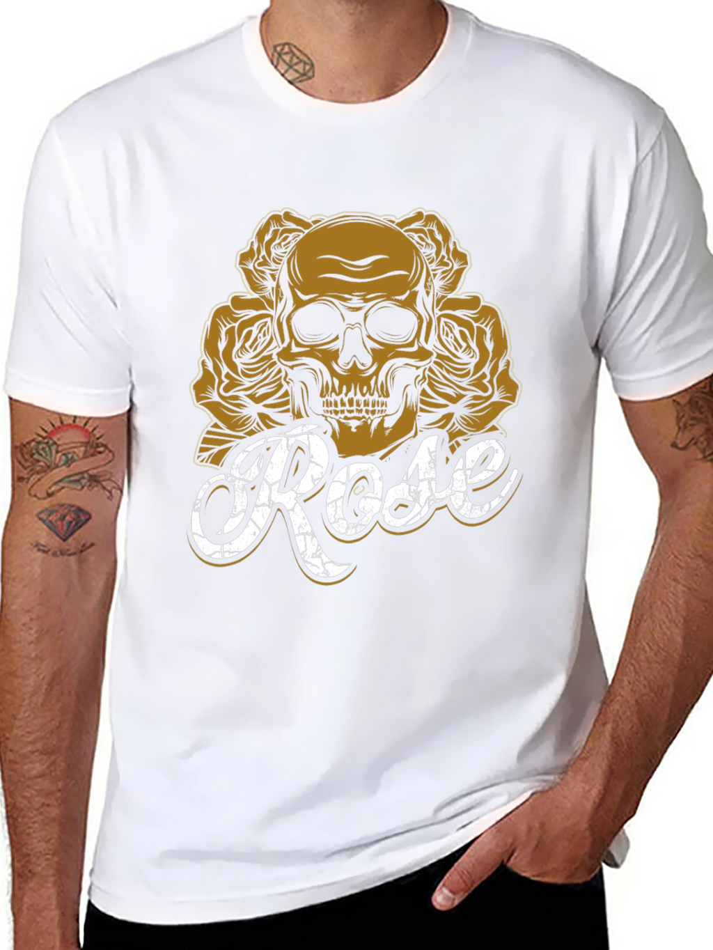 Skull & Roses Graphic Tee - Unisex Black T-Shirt