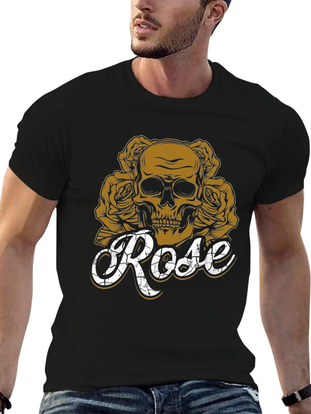 Skull & Roses Graphic Tee - Unisex Black T-Shirt