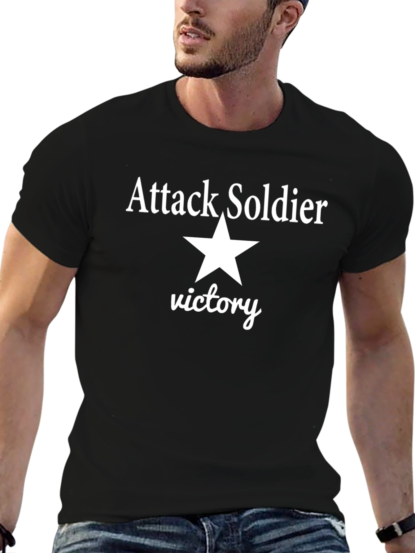 Attack Soldier Victory Graphic T-Shirt - Bold Style