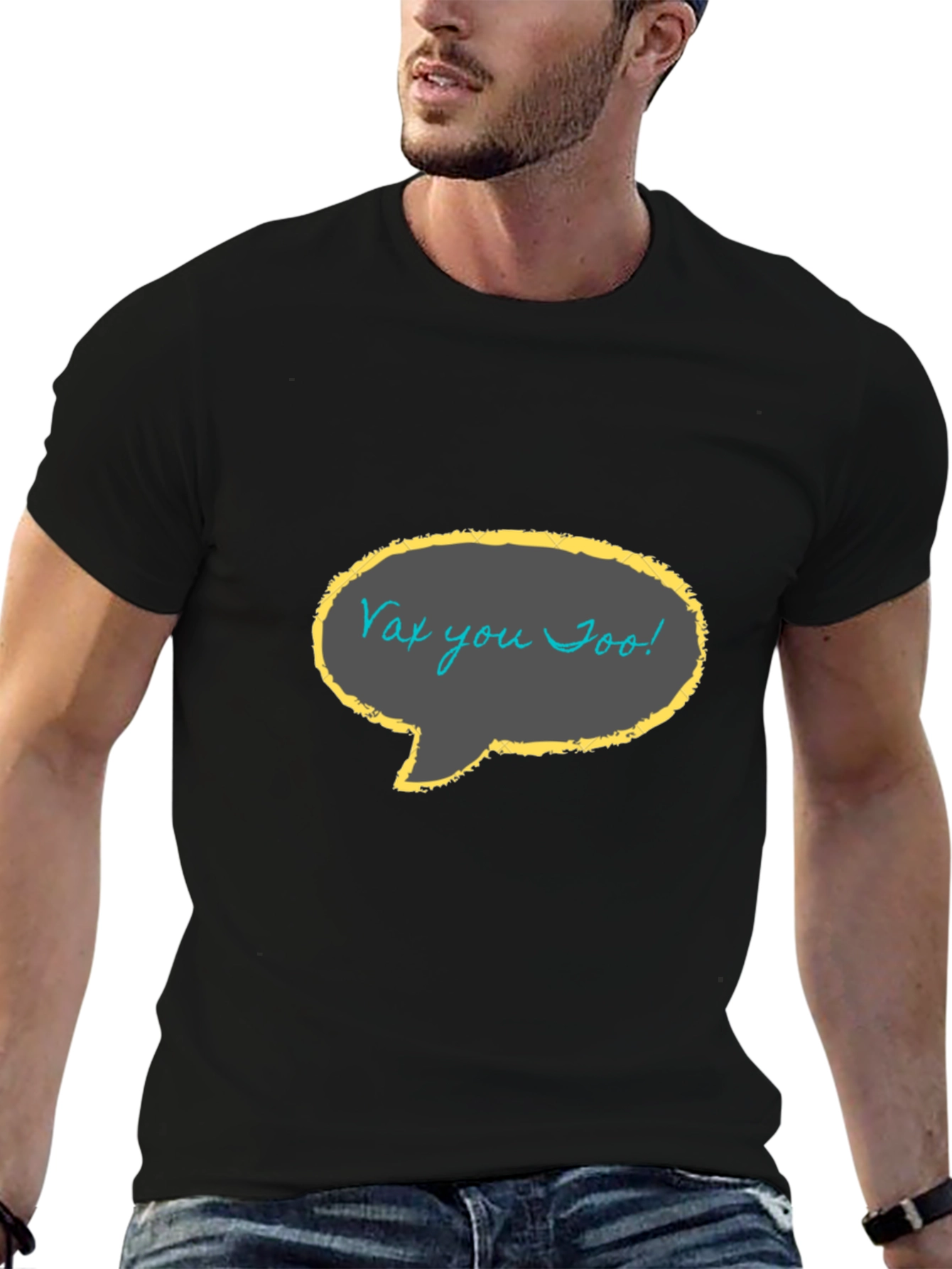 Vax You Too! Black Graphic T-Shirt