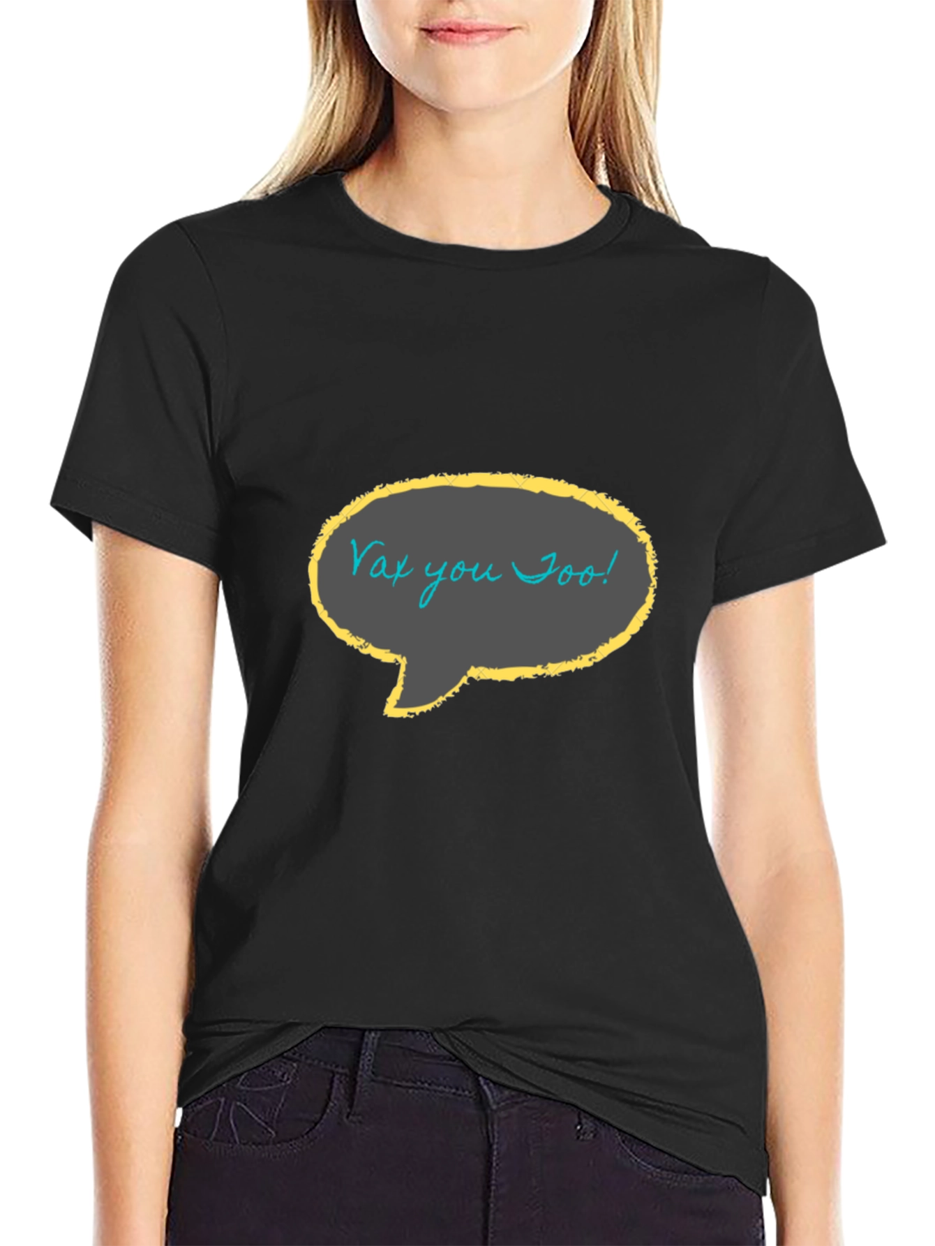 Vax You Too! Black Graphic T-Shirt