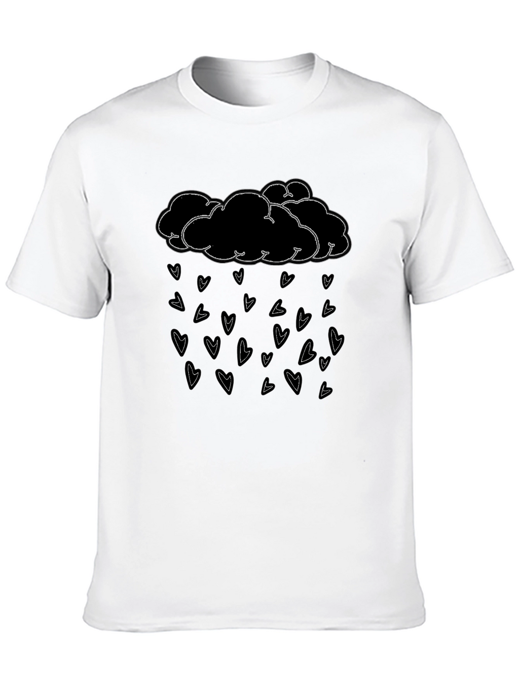 Cloud Heart Rain Black T-Shirt