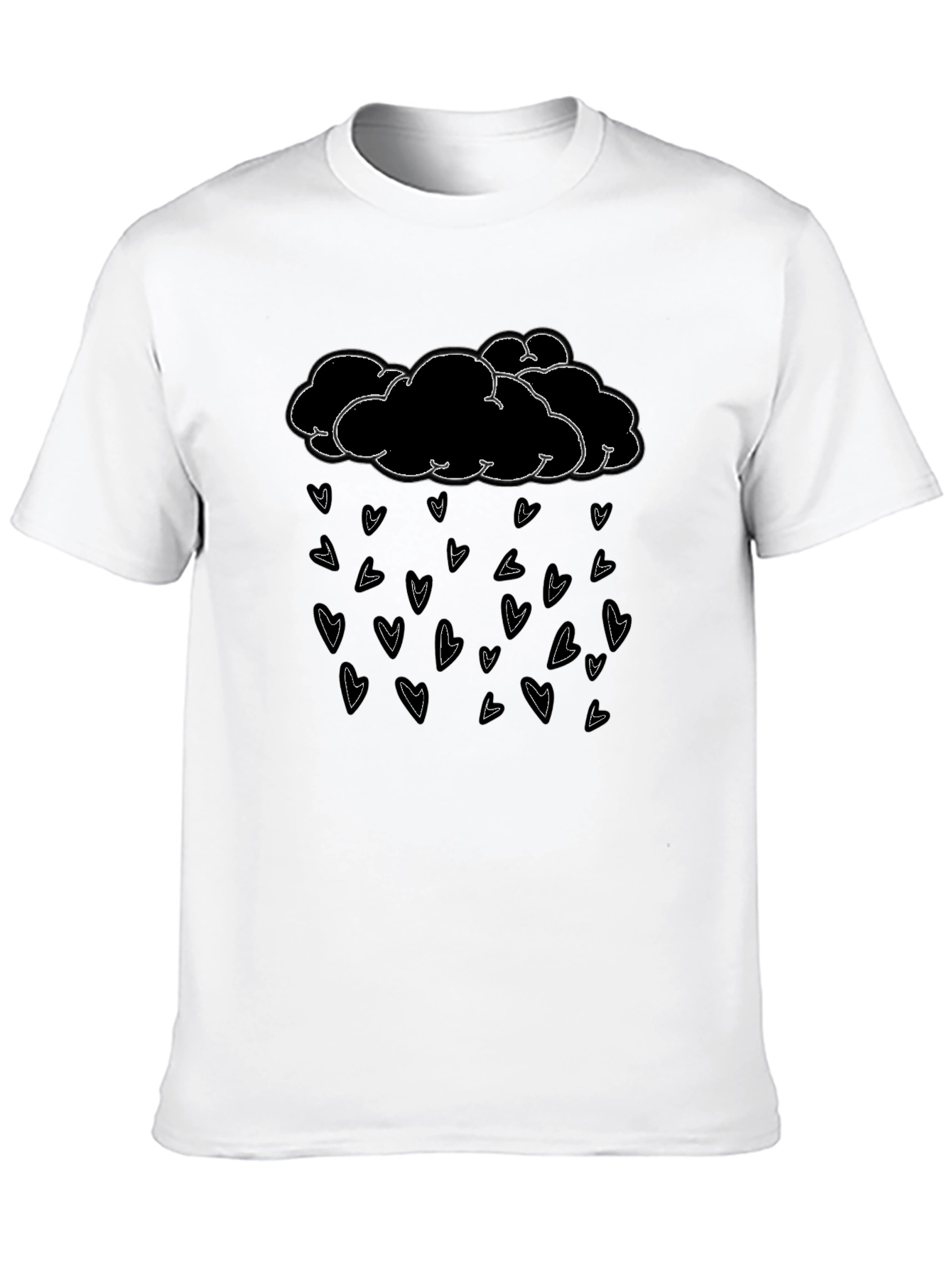Cloud Heart Rain Black T-Shirt