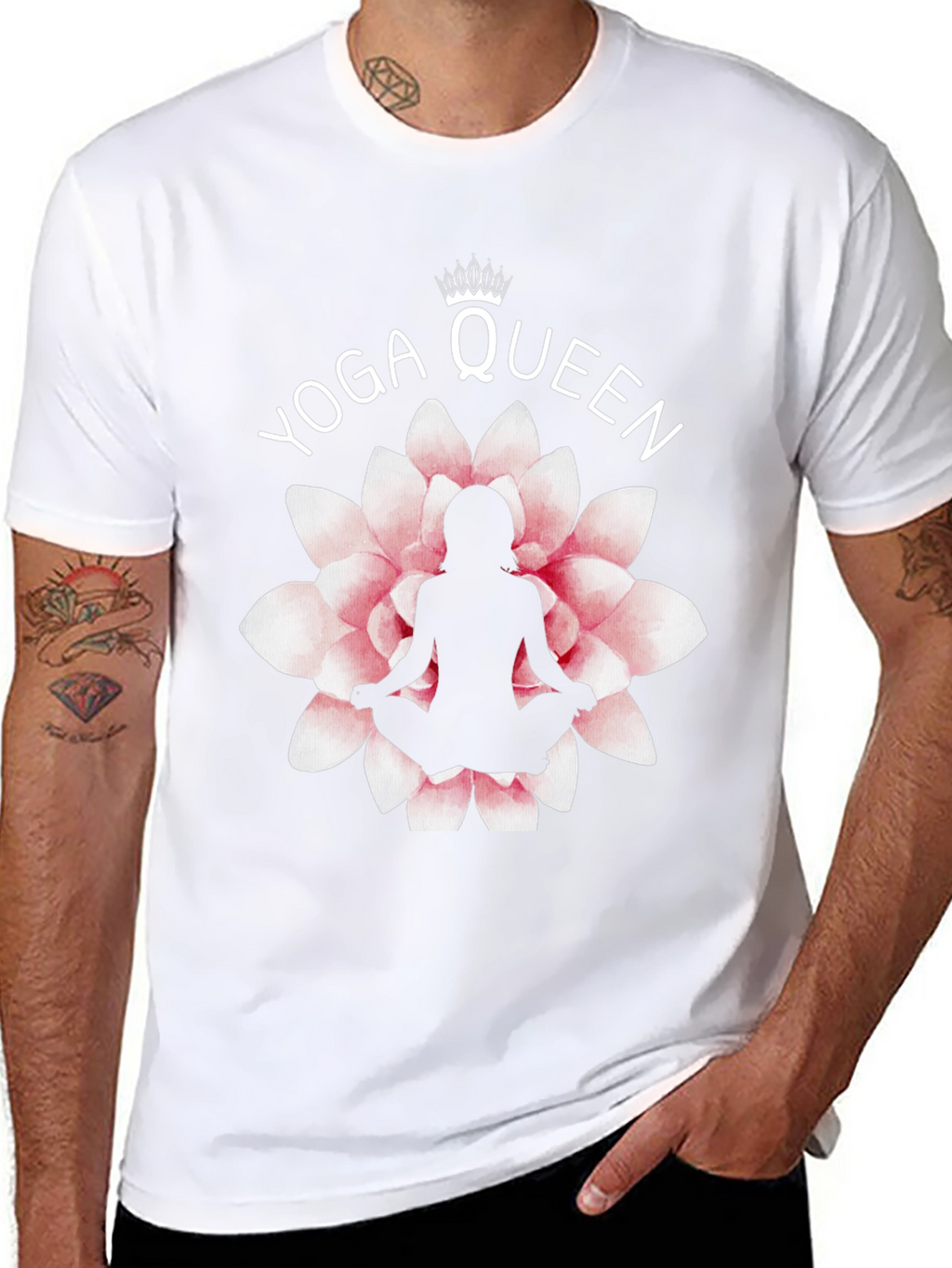 Yoga Queen T-Shirt - Lotus Flower Design