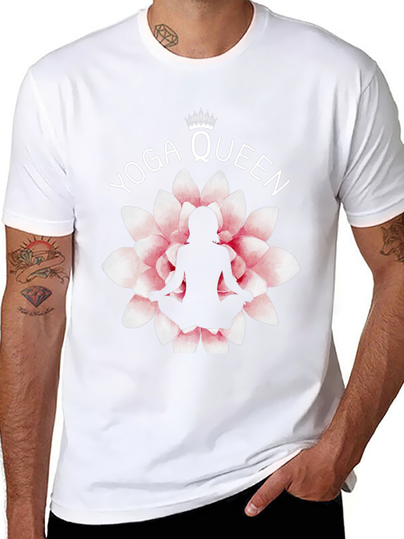 Yoga Queen T-Shirt - Lotus Flower Design