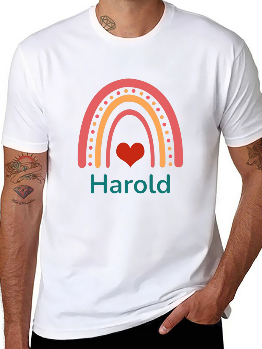 Harold Rainbow Heart Graphic Tee
