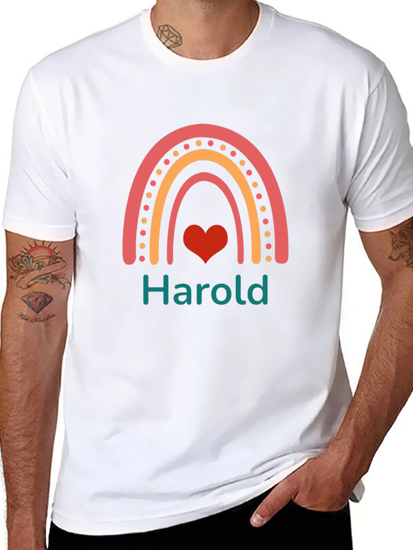 Harold Rainbow Heart Graphic Tee