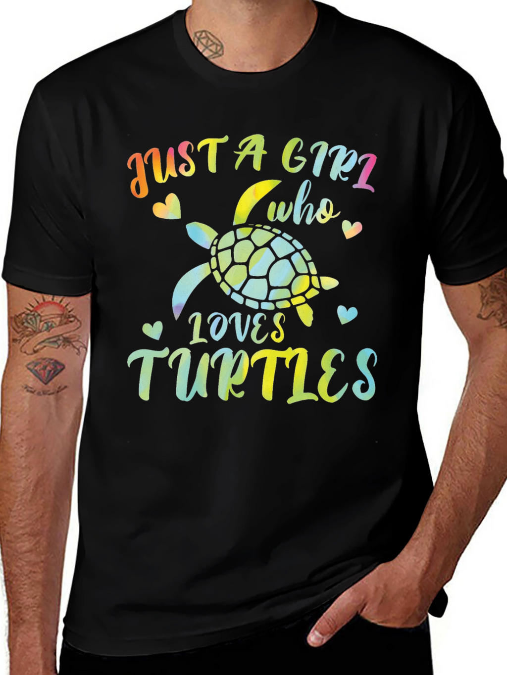 Just A Girl Who Loves Turtles Black T-Shirt