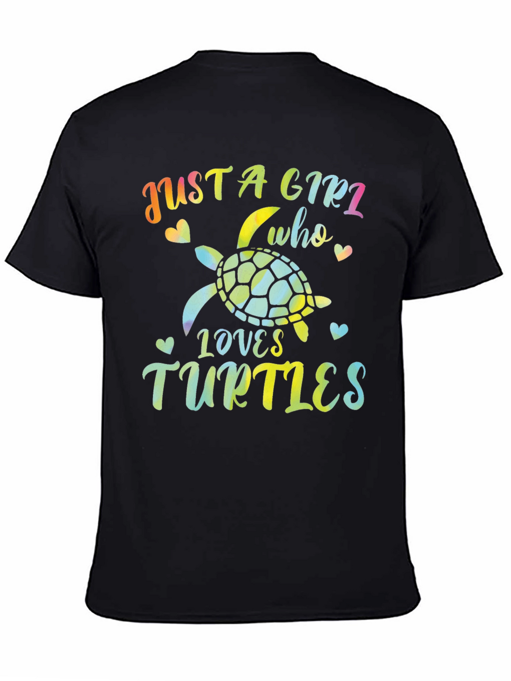 Just A Girl Who Loves Turtles Black T-Shirt