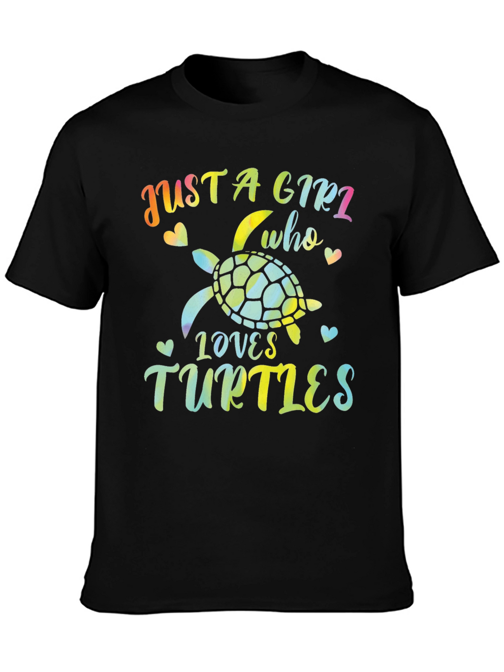 Just A Girl Who Loves Turtles Black T-Shirt