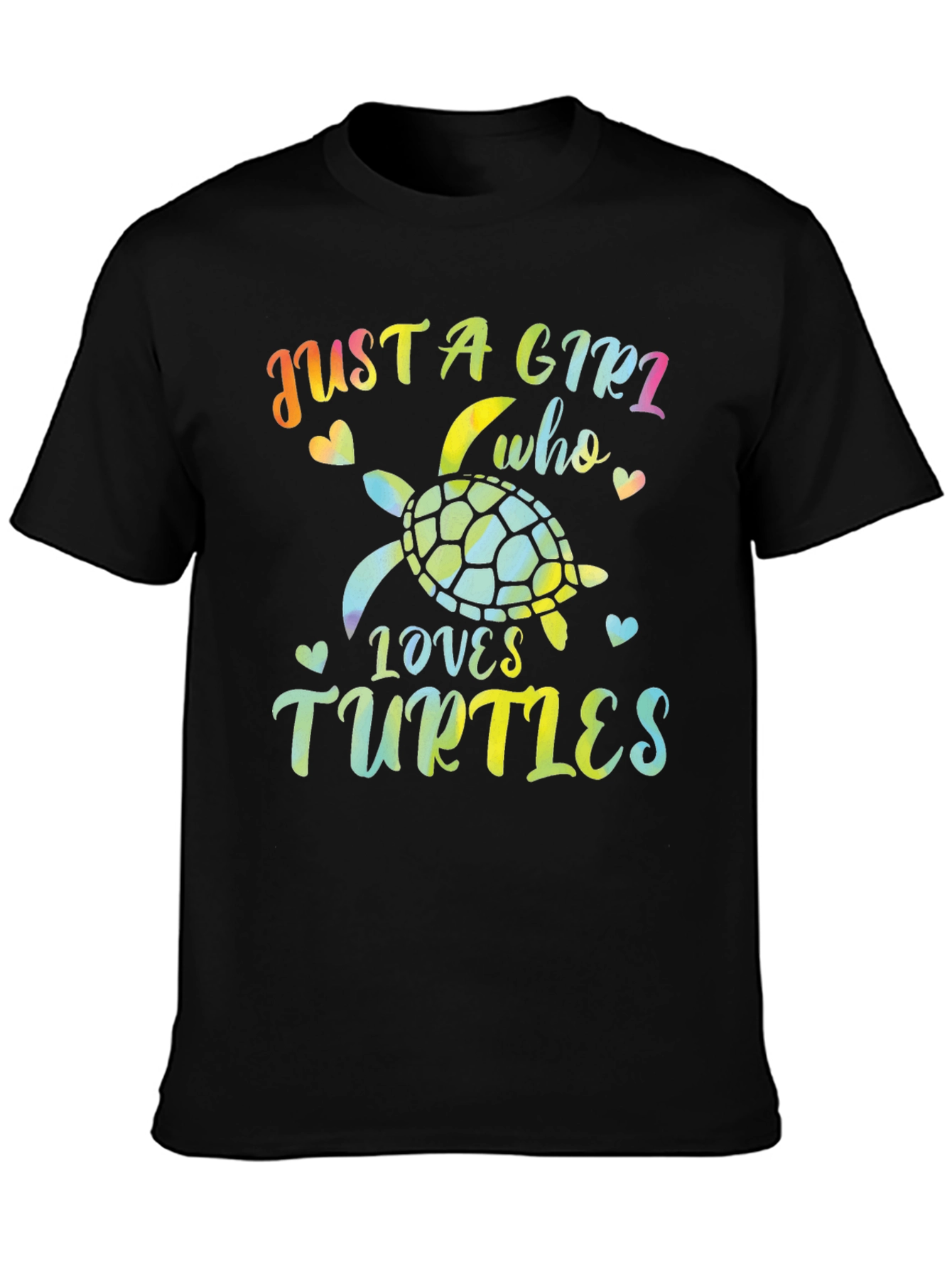 Just A Girl Who Loves Turtles Black T-Shirt